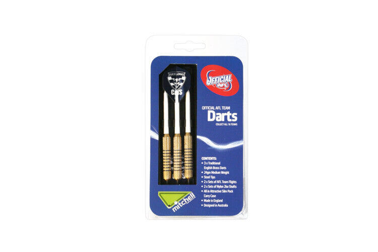 AFL Brass Dart Set - Geelong Cats - Set of 3 - 24 Grams - Darts