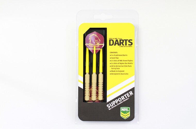NRL Brass Dart Set - Brisbane Broncos - Set of 3 - 24 Grams - Darts