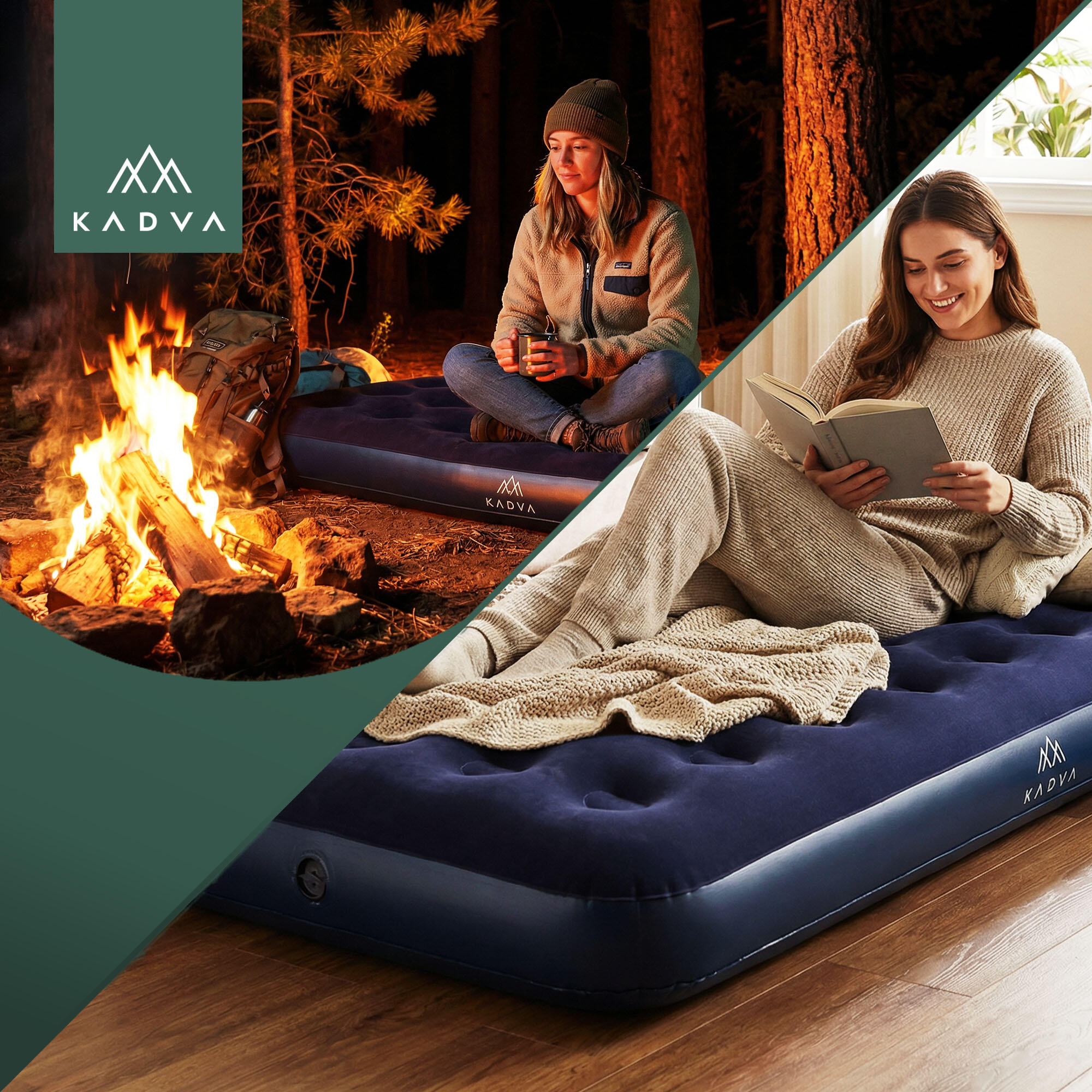 Colchão insuflável KADVA Sinbed Single azul 191x99x22 cm 5/6