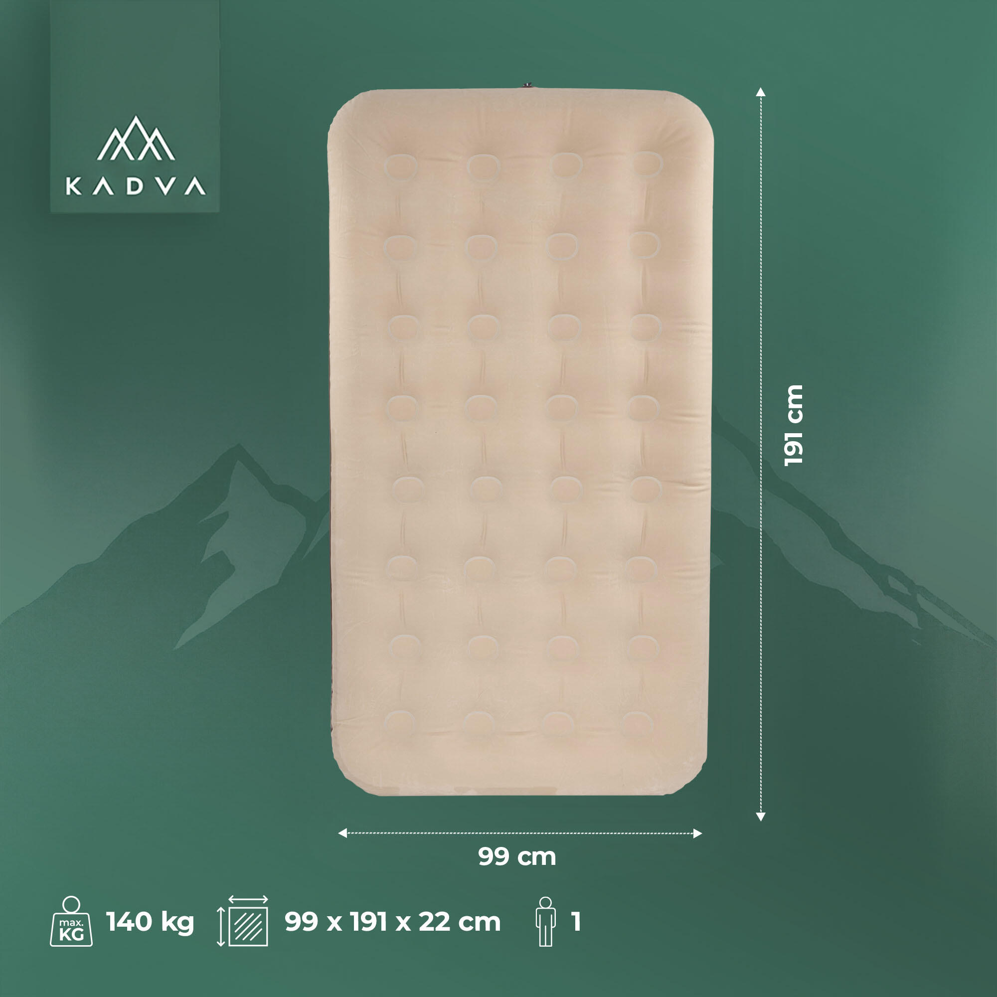 KADVA Sinbed Matelas gonflable simple 6/7