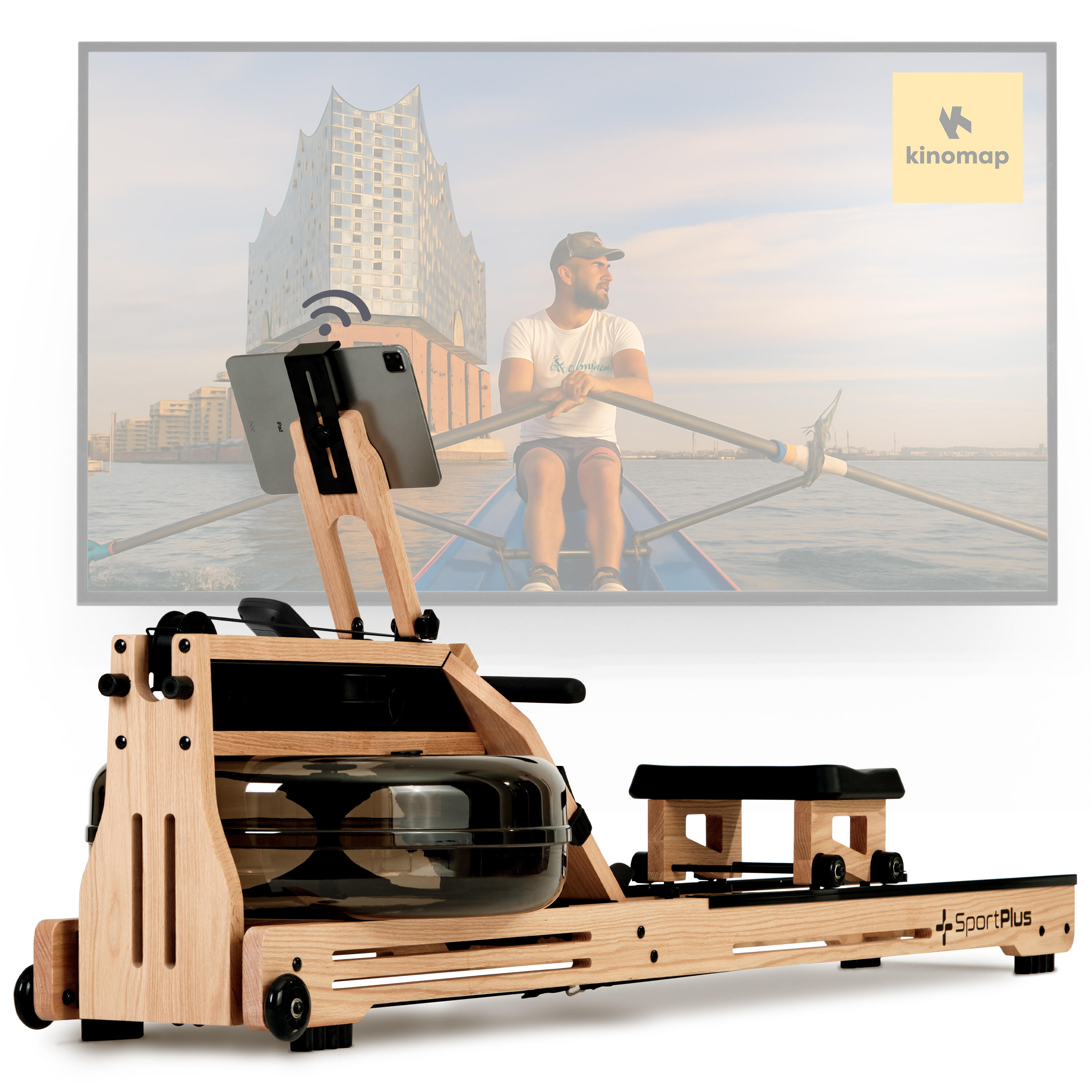Sportplus - Rameur À Eau Sportplus En Chêne, Compatible Application, Certifié Fsc® - Rameur - No Size - Decathlon