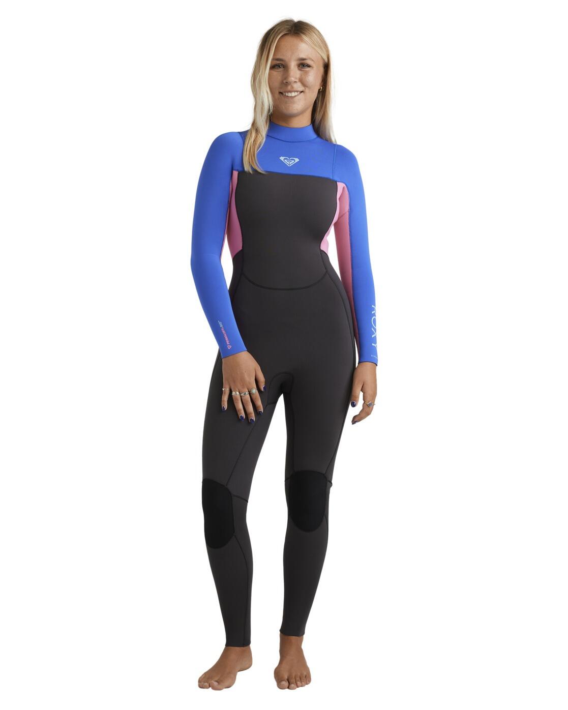 Back-Zip-Neoprenanzug 4/3MM PROLOGUE+ Blau Dames 3/4