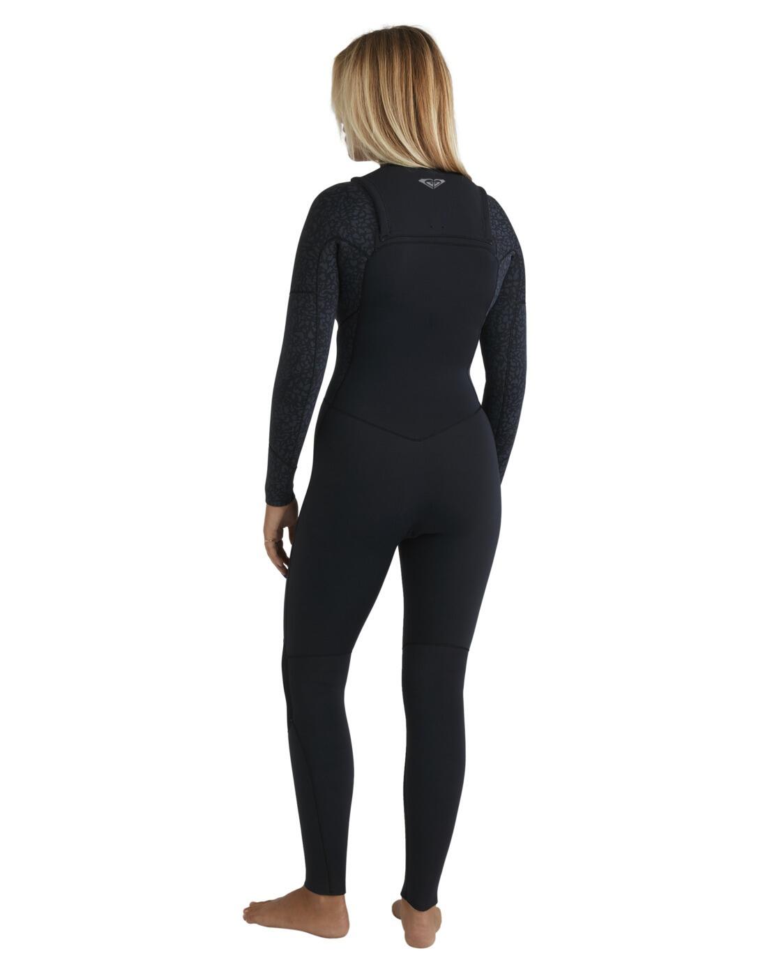 Chest-Zip-Neoprenanzug 4/3 SWELL NATURAL Schwarz Dames 2/4