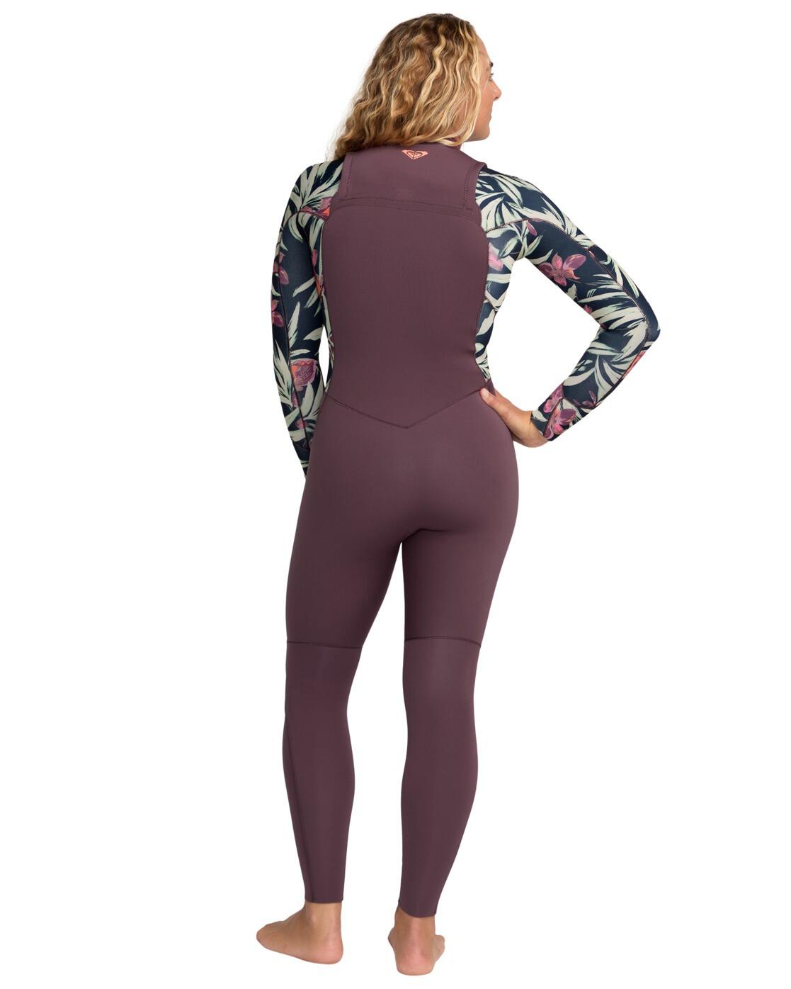 Chest-Zip-Neoprenanzug 3/2 SWELL NATURAL Lila Dames 2/4