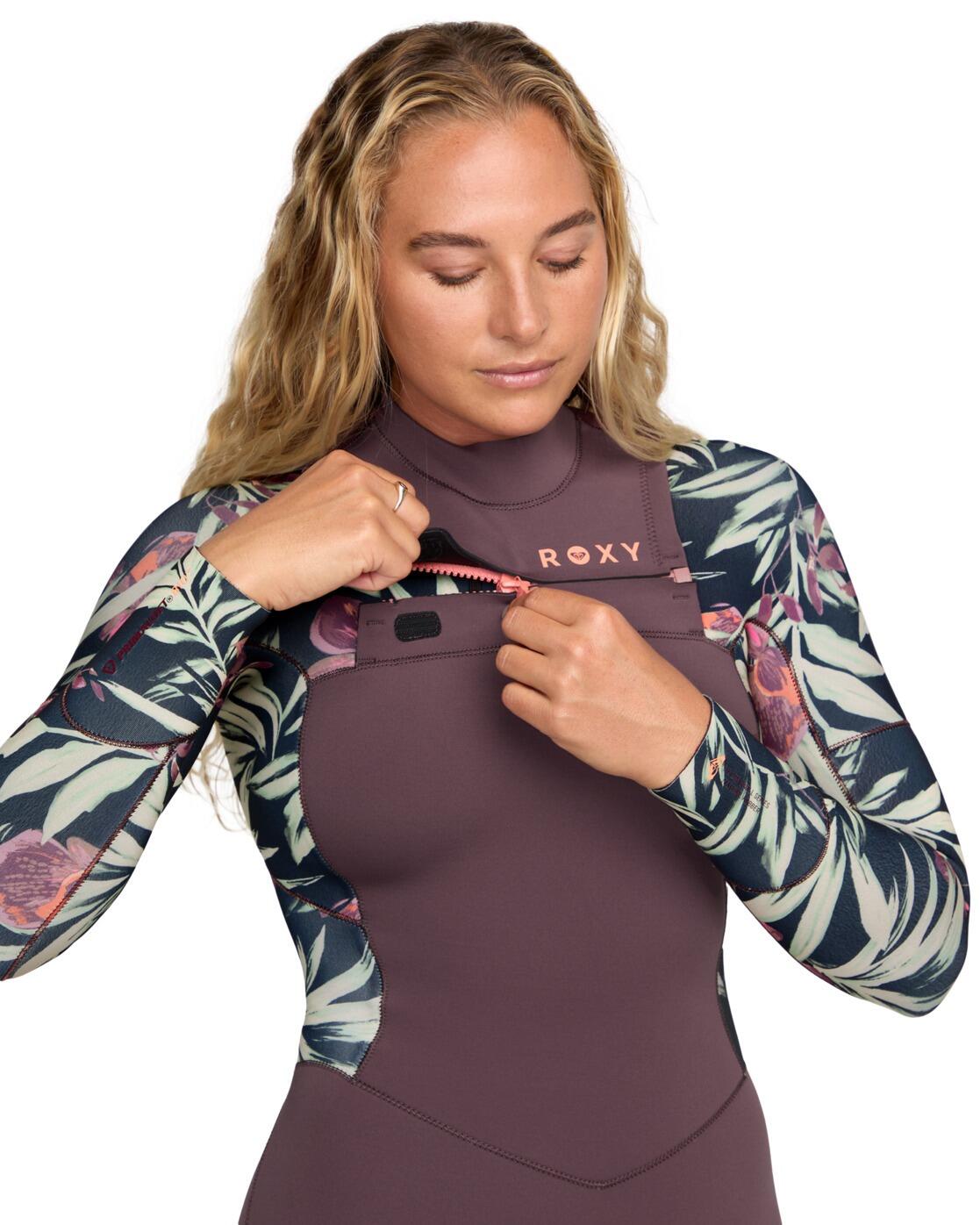 Chest-Zip-Neoprenanzug 3/2 SWELL NATURAL Lila Dames 4/4