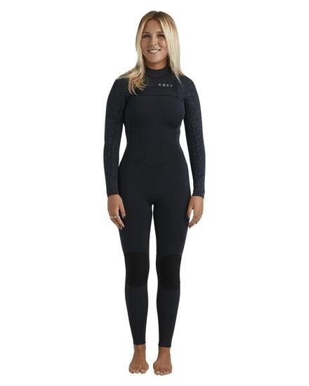 Combinaison de surf zip poitrine 4/3 SWELL NATURAL Noir Femme