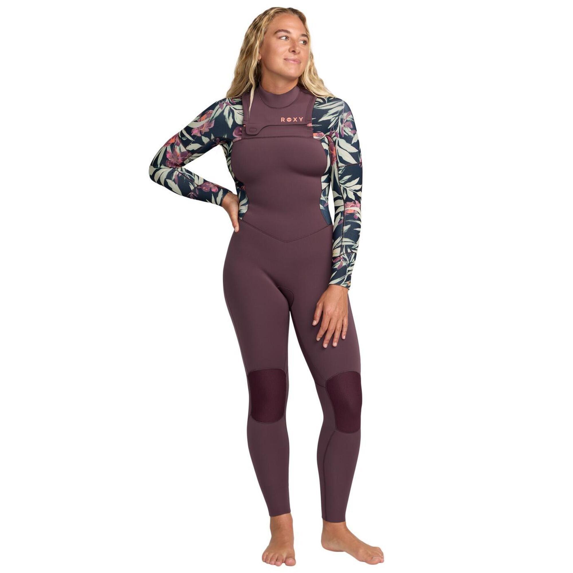 Roxy - Combinaison De Surf Zip Poitrine 3/2 Swell Natural Noir Femme - Combinaison Néoprène - Multicolore - 34 2xs - Decathlon