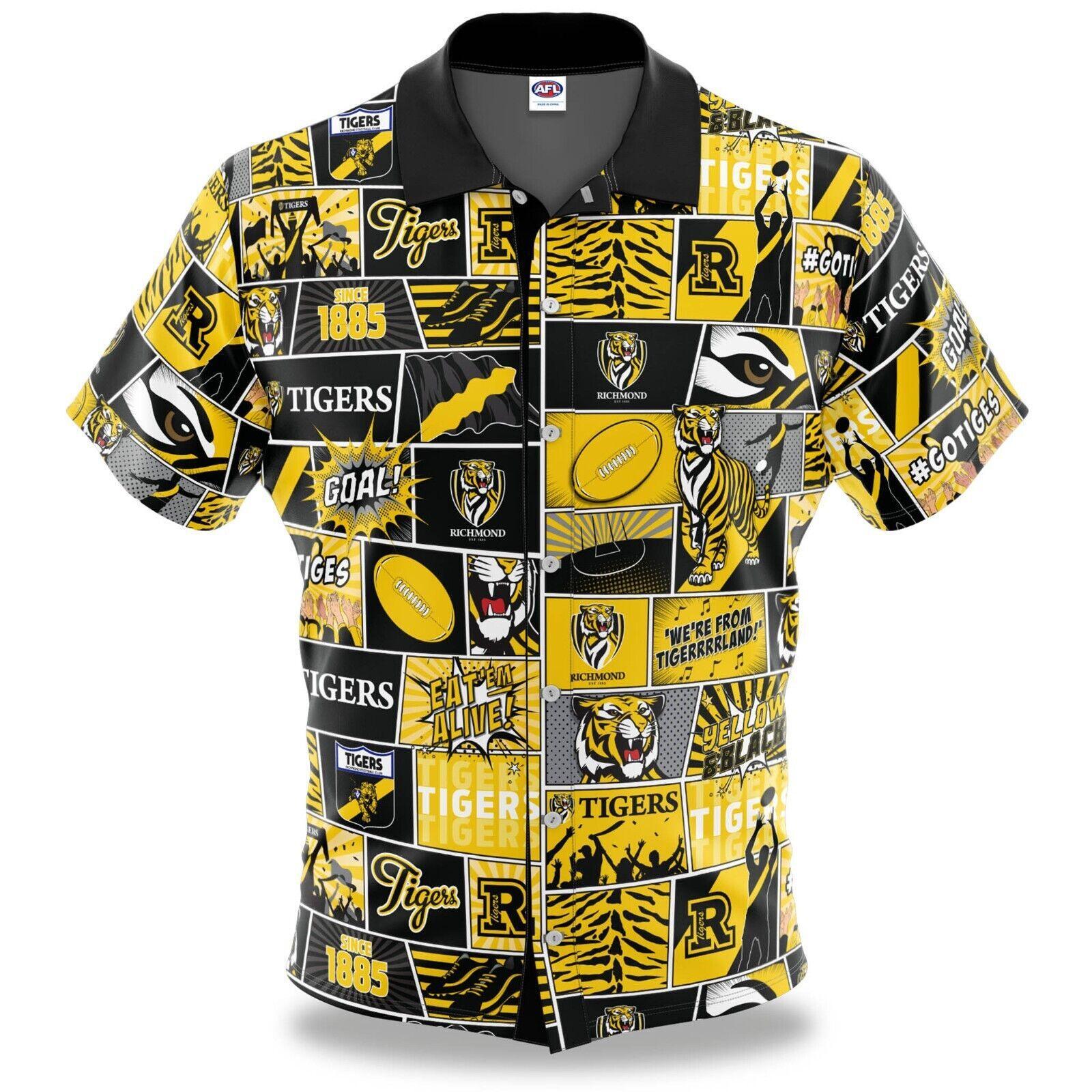 AFL Fanatics Button Up Polo Shirt - Richmond Tigers - Aussie Rules