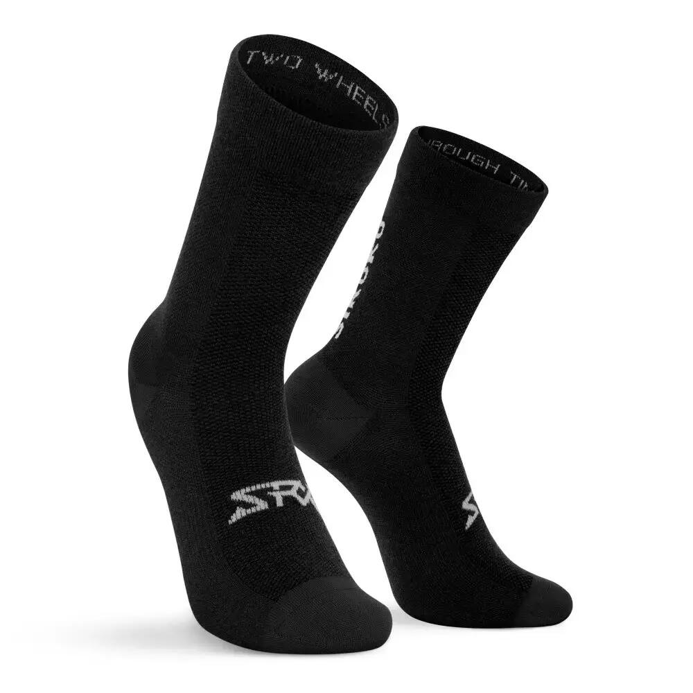Men & Women Cycling merino wool blend socks SRX Grappa Black