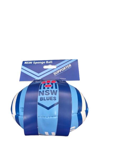 NRL 6 Inch Supporter Sponge Football - New South Wales Blues - Ball - NSW