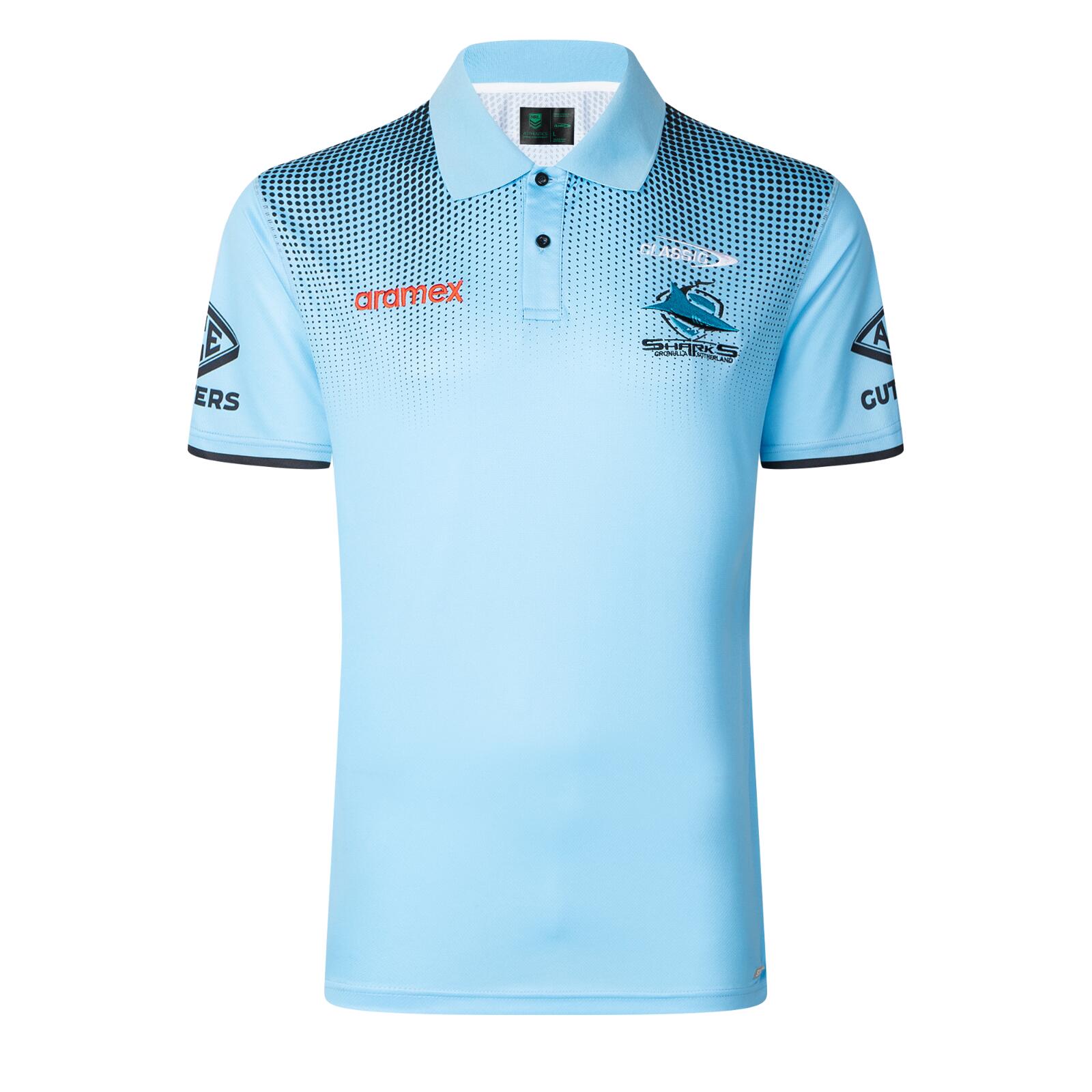 NRL 2025 Players Polo - Cronulla Sharks - Blue - Adult - Mens