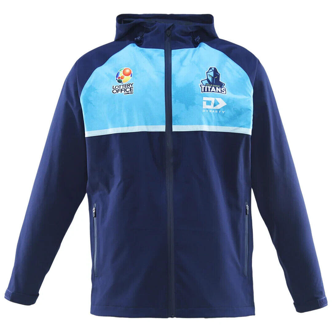 NRL 2025 Wet Weather Jacket - Gold Coast Titans - Navy - Adult - Mens