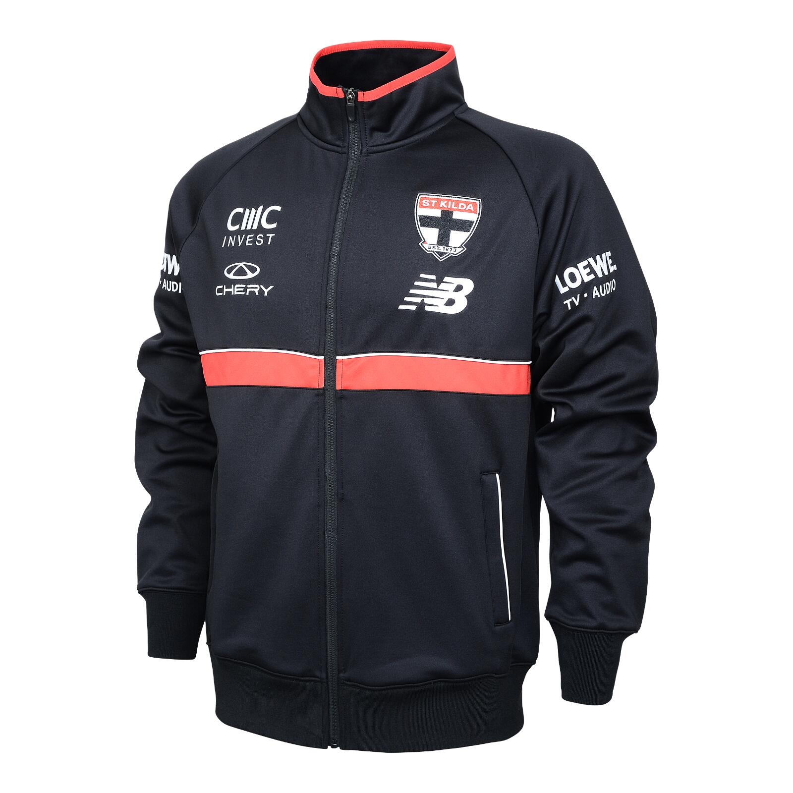 AFL 2025 Full Zip Track Jacket - St Kilda Saints - Adult - Mens