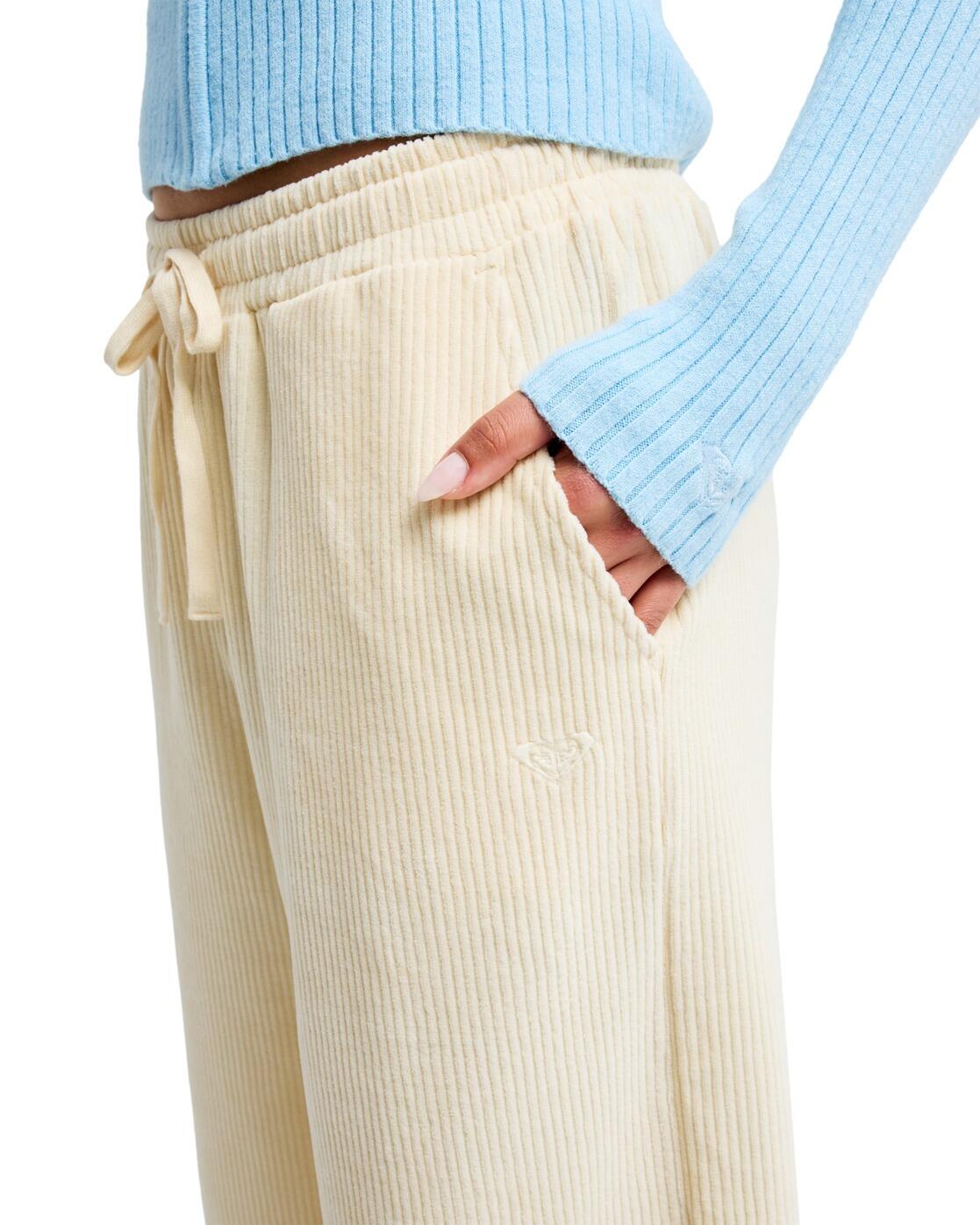 Pantalón amplio de pana LEKEITIO KNIT Beige Mujer 4/4