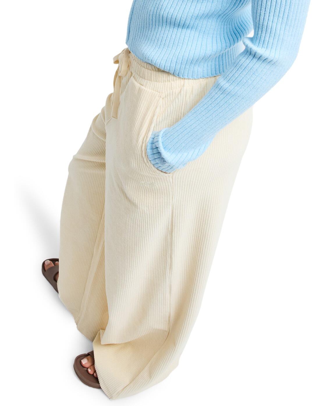 Pantalón amplio de pana LEKEITIO KNIT Beige Mujer 3/4