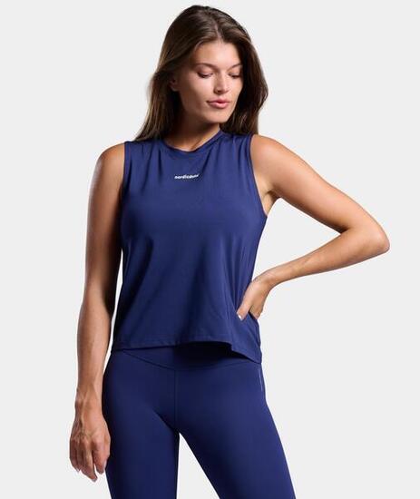 Débardeur sport femme pour tennis et padel Bleu Marine