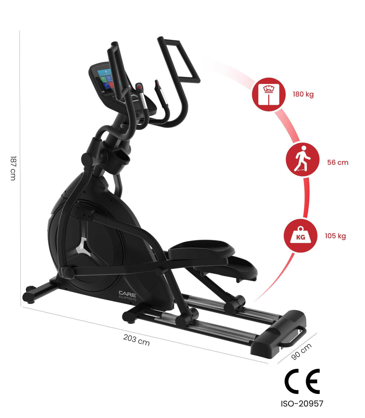 Ellipsentrainer ELLIPTER FD mit TFT-Bildschirm - CARE - vernetzter Ergometer 2/8