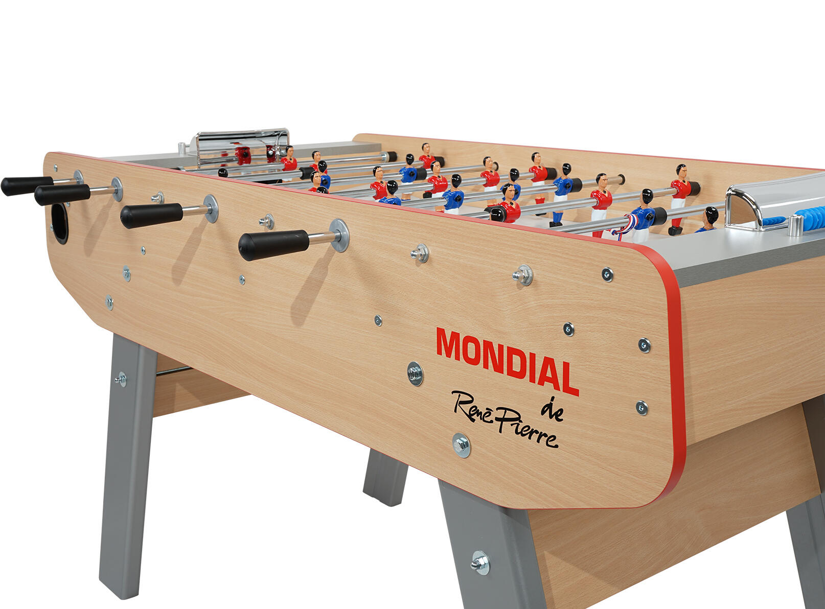 Baby Foot Mondial - Fabrication française - L153 x l105 x H93 - HETRE-Gris 2/6
