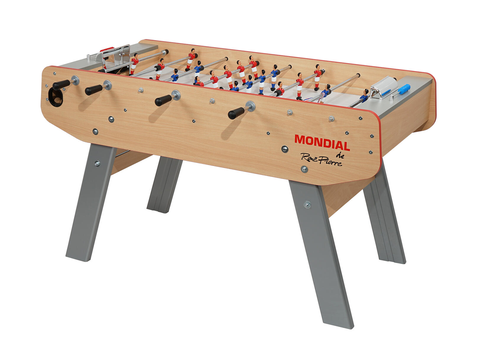 Baby Foot Mondial - Fabrication française - L153 x l105 x H93 - HETRE-Gris 1/6