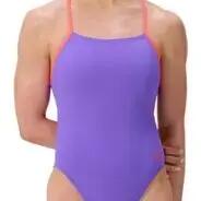 Women's Speedo Club Training Tie Back Violet Swimsuit