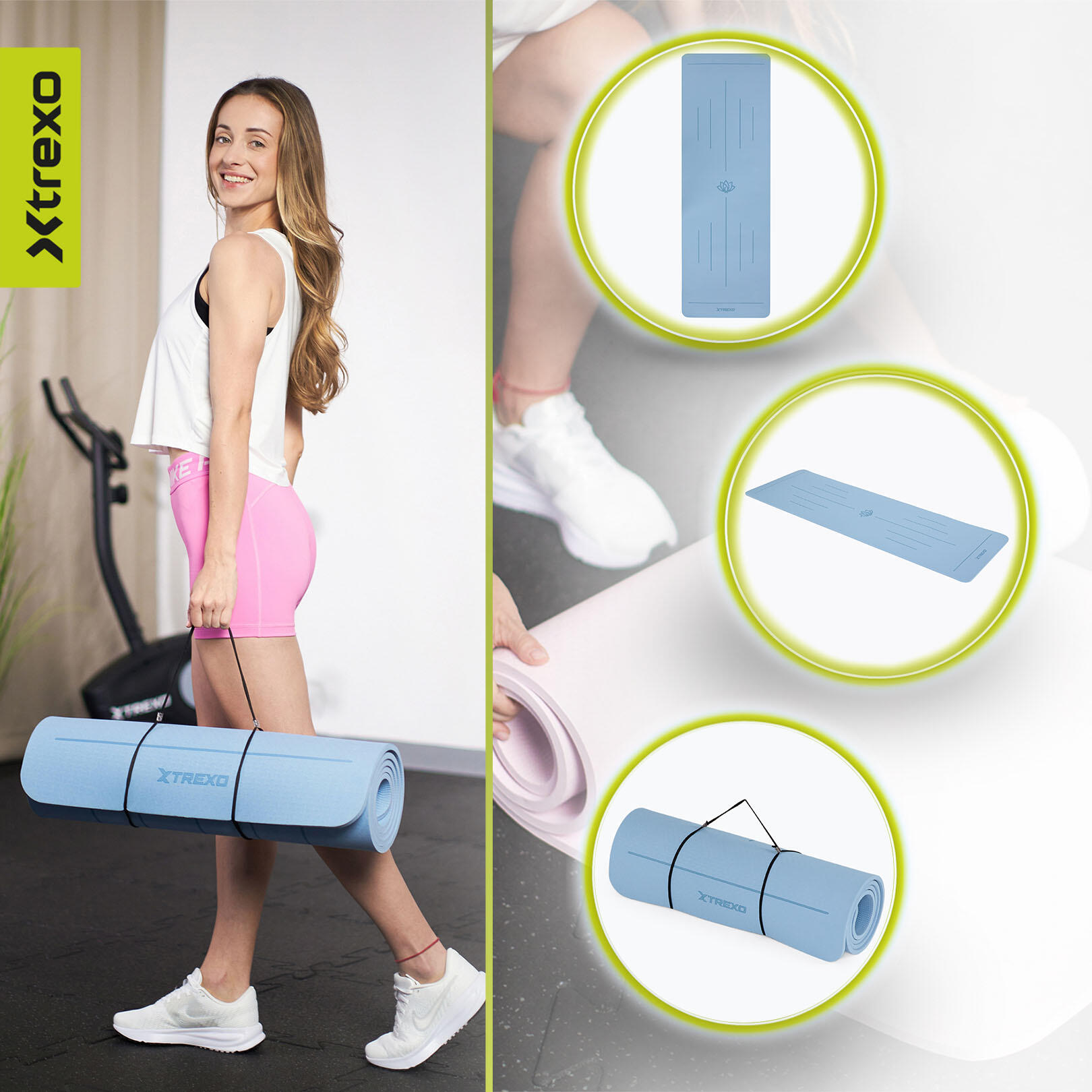 XTREXO TXO-B4Z002-BL Fitnessmatte 3/7