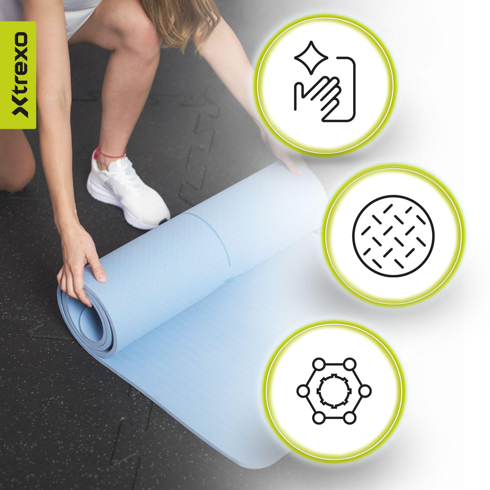 XTREXO TXO-B4Z002-BL Fitnessmatte 6/7