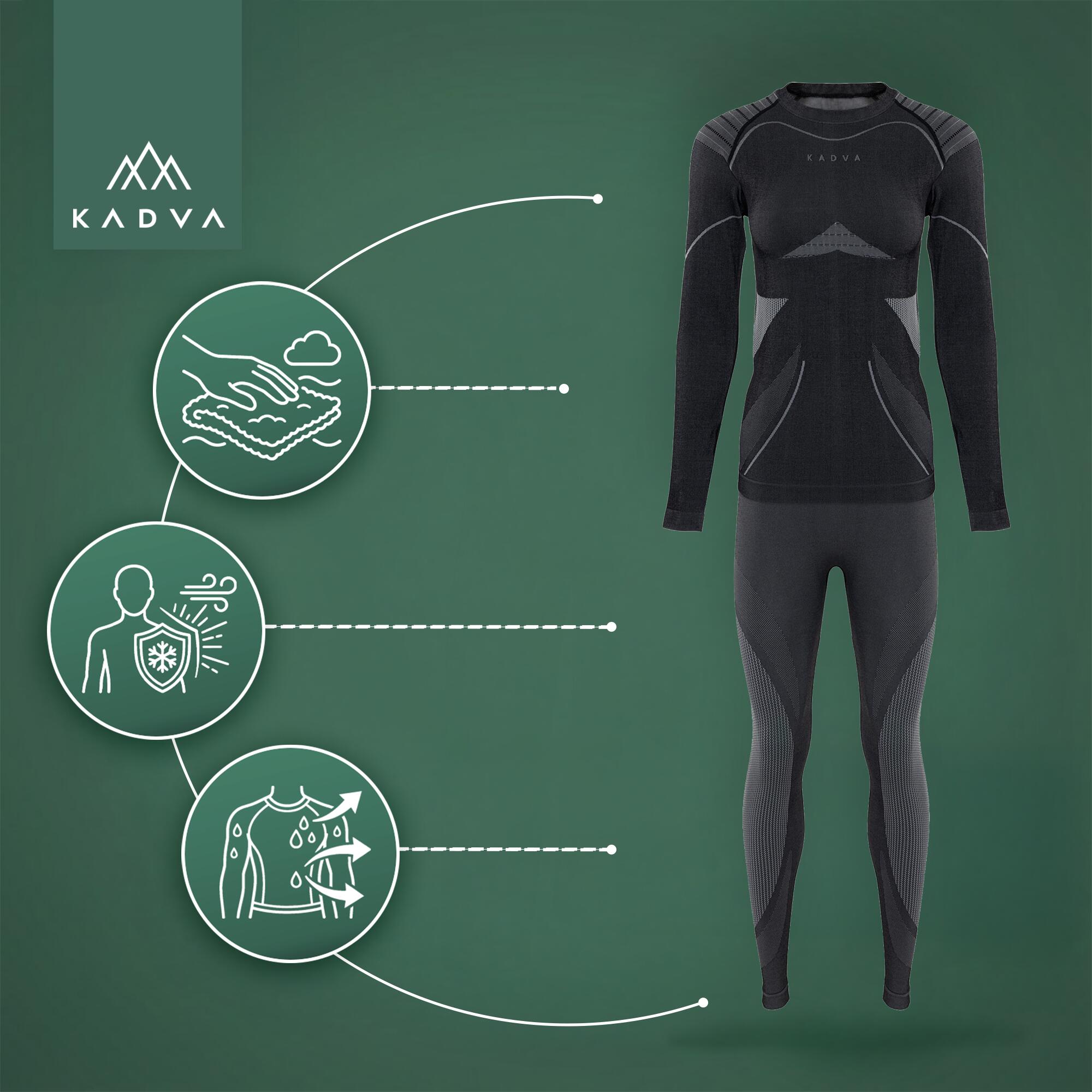 KADVA Streif W Conjunto de roupa interior termoativa feminina 5/7