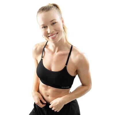 Dames fitness naadloze sport-bh ness zwart