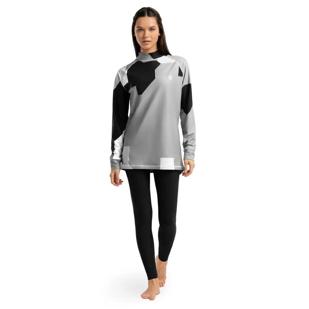 Camiseta interior térmica mujer esquí y nieve SLUSH-W Camo Negro 3/7