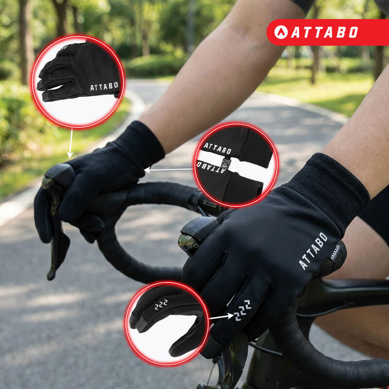 Mănuși de ciclism ATTABO LOREEF GLOVES, rezistente la vânt, căptușite
