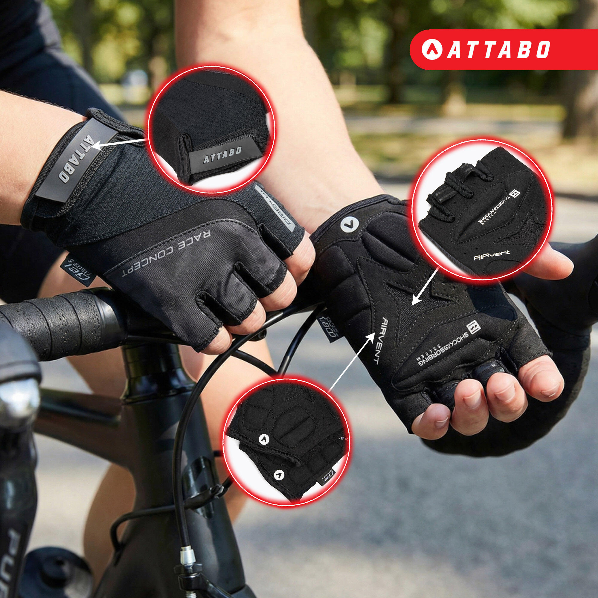 Guantes de ciclismo ATTABO Kinu Pro 3/6