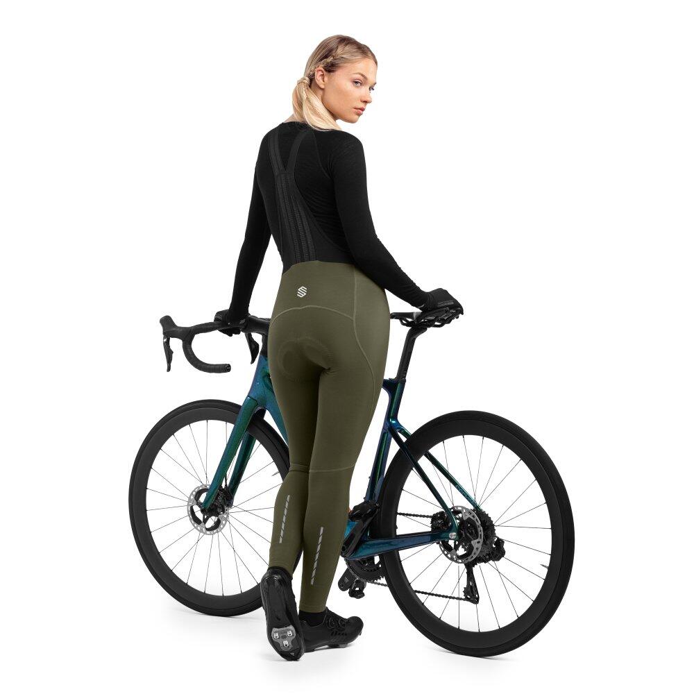 Culote largo ciclismo mujer Finse Verde 3/8