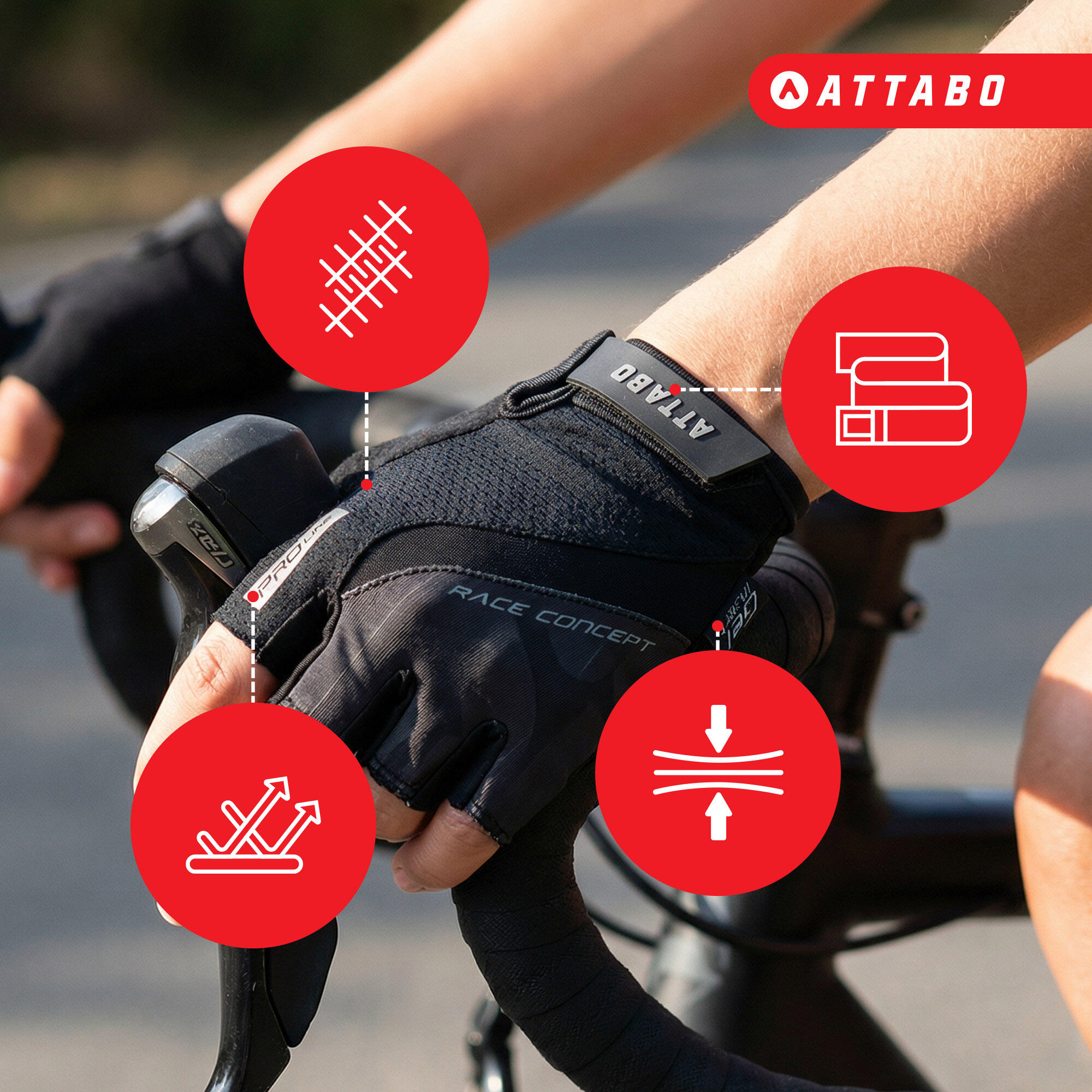 Guantes de ciclismo ATTABO Kinu Pro 5/6
