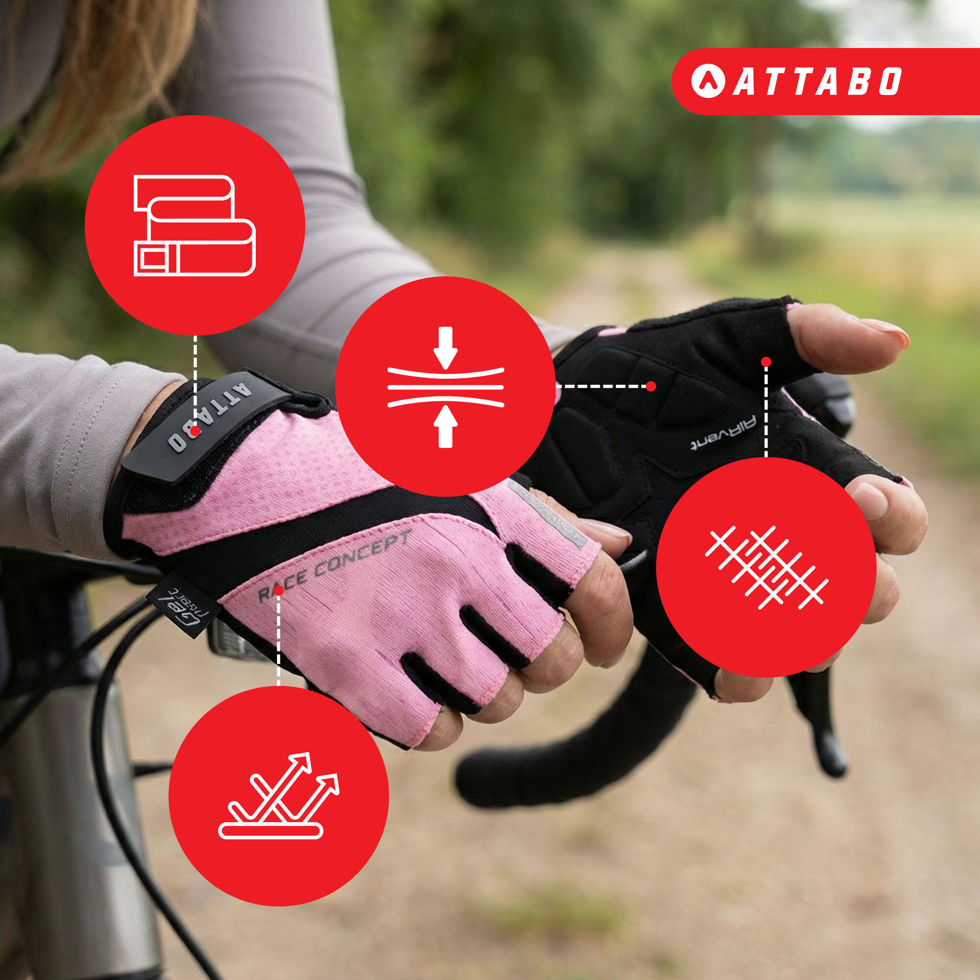 Gants de vélo pour femmes ATTABO Kinu Pro WMNS 5/6