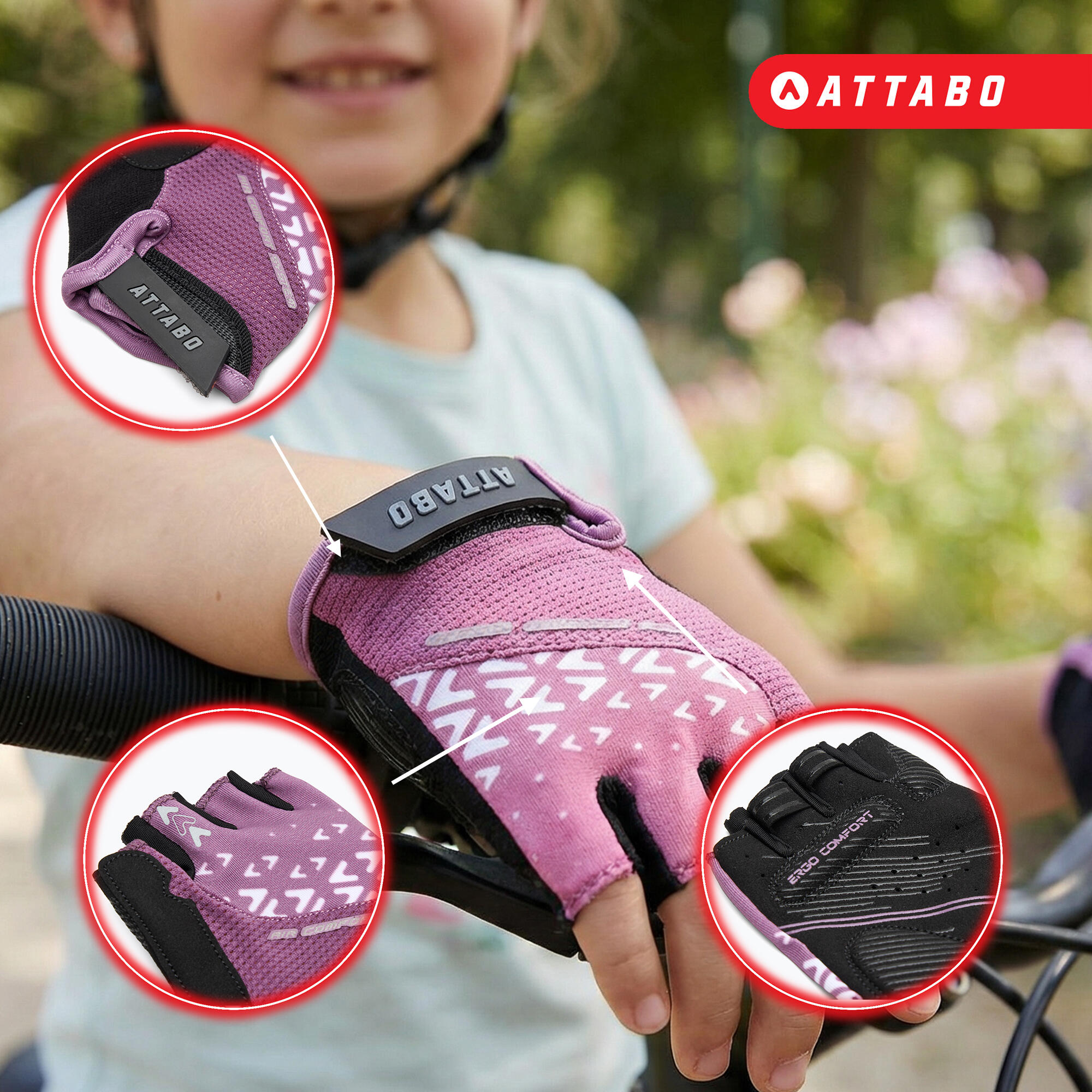 Guantes de ciclismo infantiles ATTABO Vito JRG 3/6