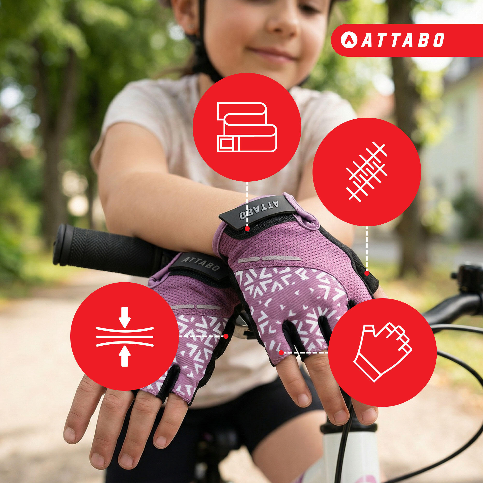 Guantes de ciclismo infantiles ATTABO Vito JRG 5/6