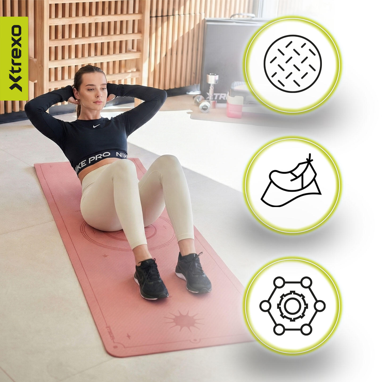 Tapis de yoga XTREXO TXO-B4Z001-RD 5/7