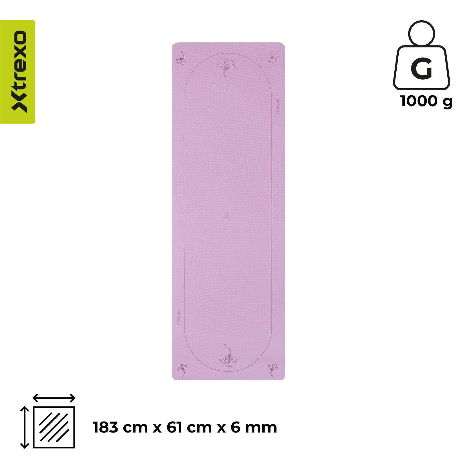 Tappetino da yoga XTREXO EcoGrip 6mm 7/7