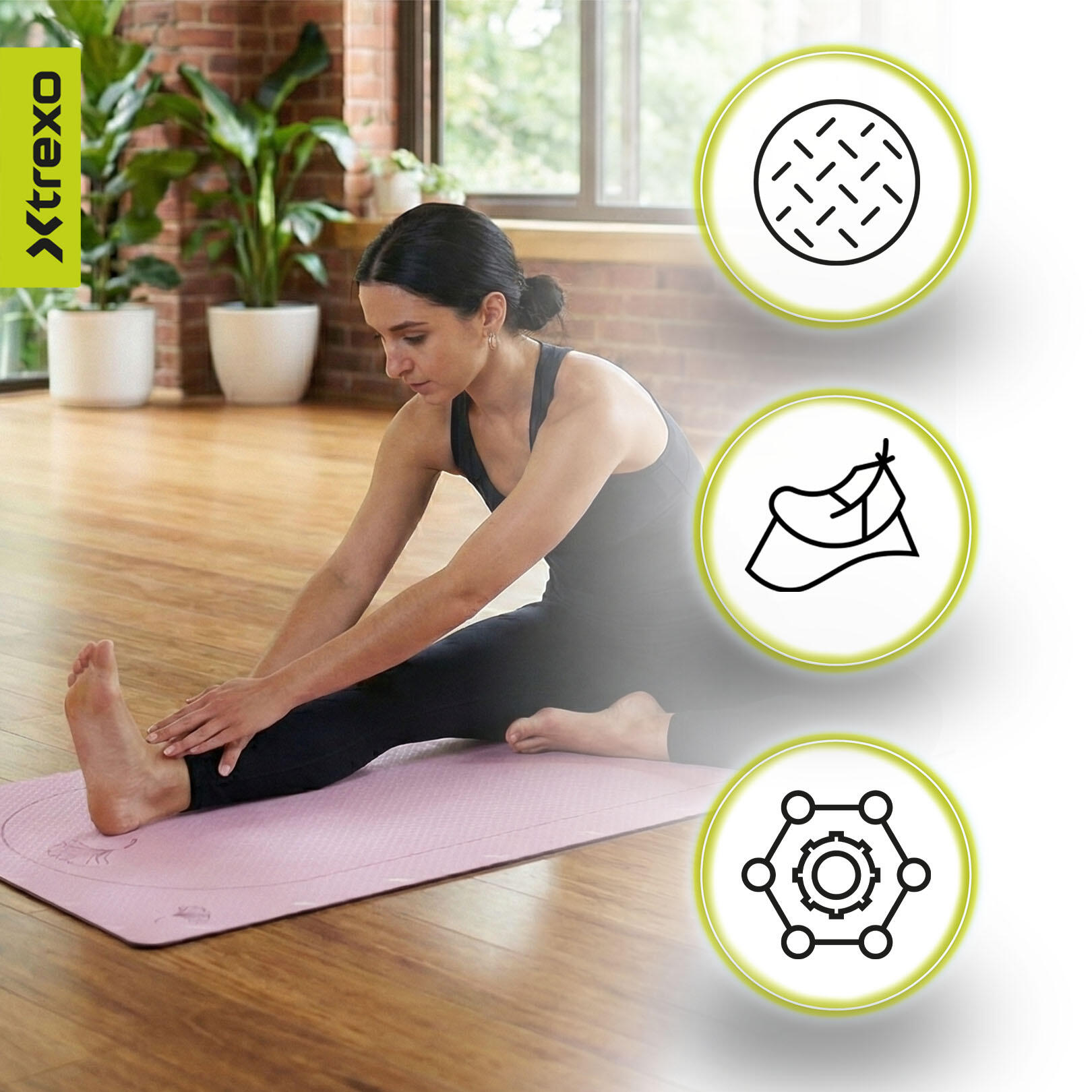 Tappetino da yoga XTREXO EcoGrip 6mm 5/7