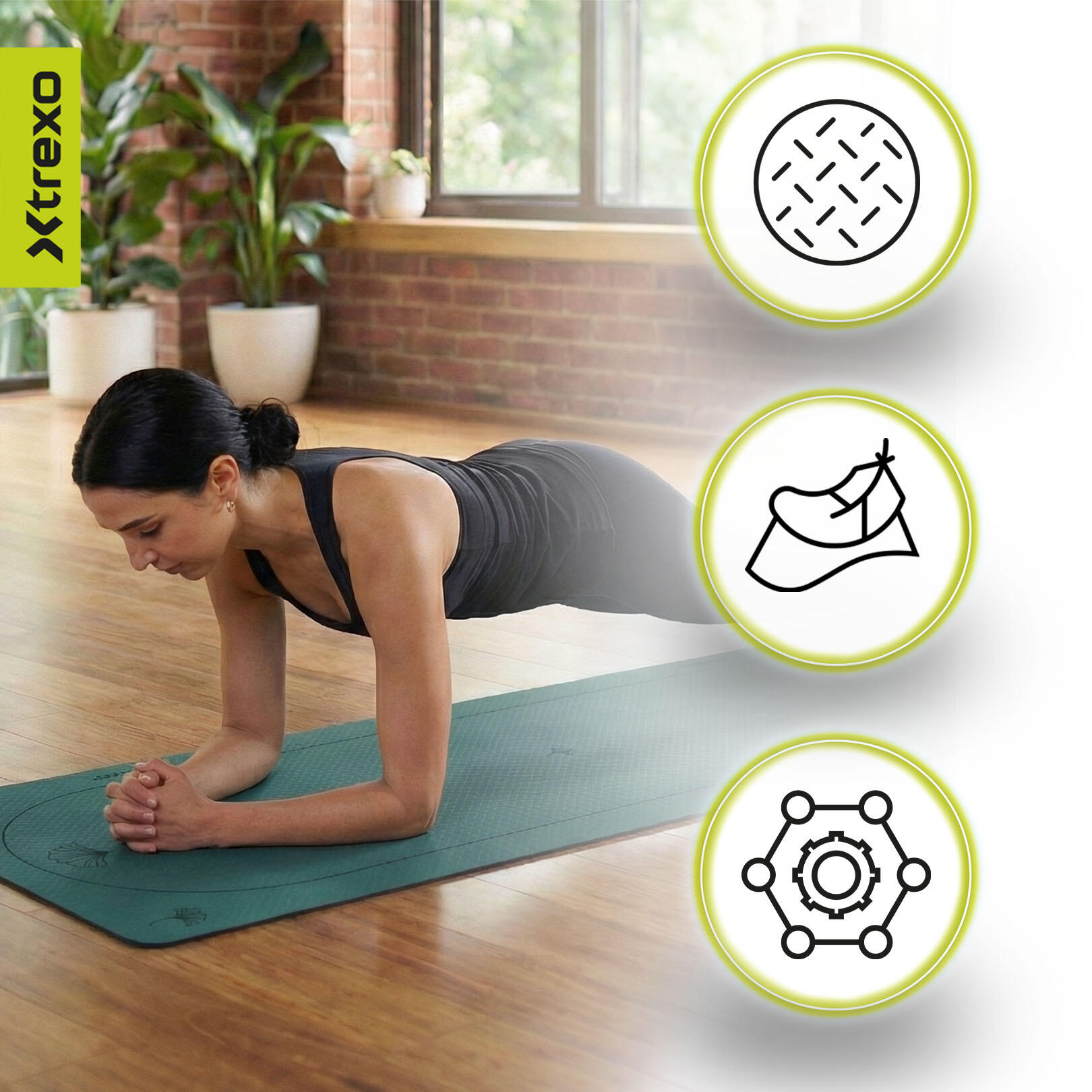 Tappetino da yoga XTREXO EcoGrip 6mm 5/7