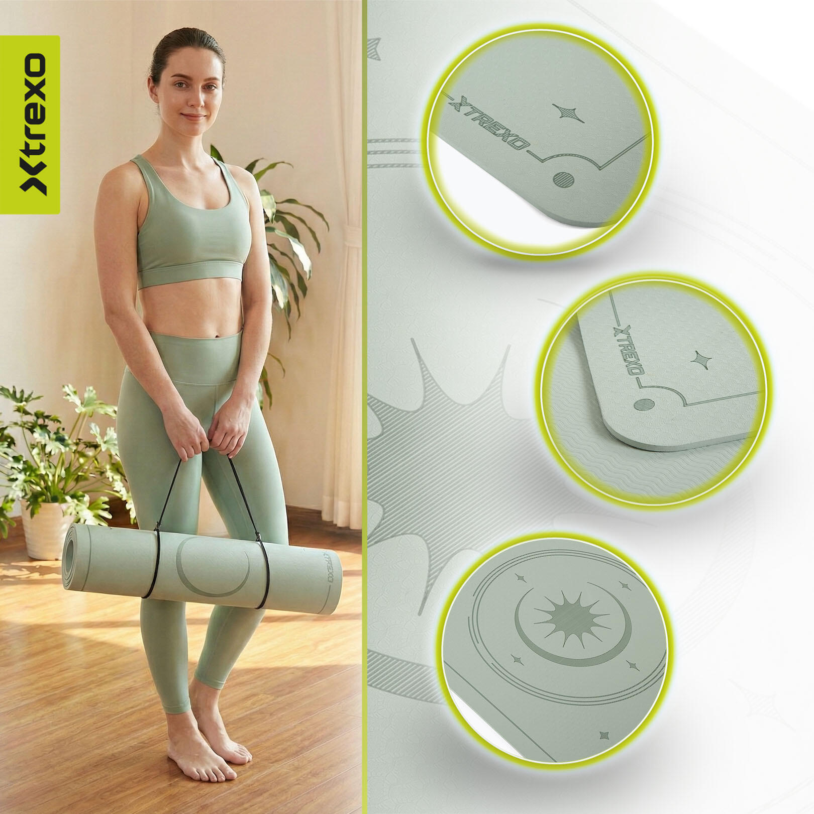 Tapis de yoga XTREXO TXO-B4Z001-GN 3/7