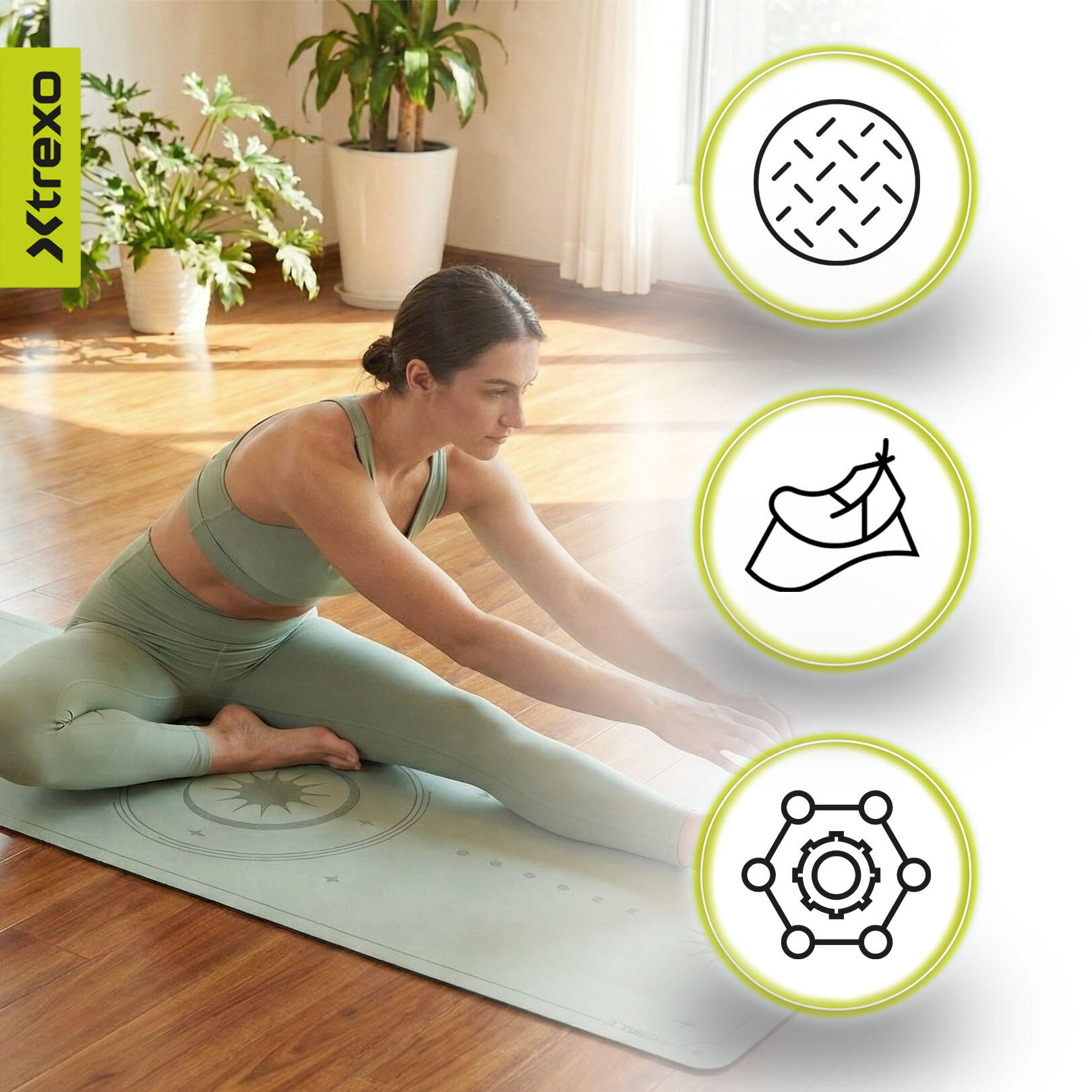 Tapis de yoga XTREXO TXO-B4Z001-GN 5/7