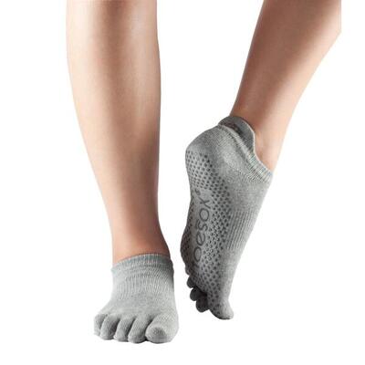 Toesox yoga no-show grip socks teensokken - antraciet - gripsokken