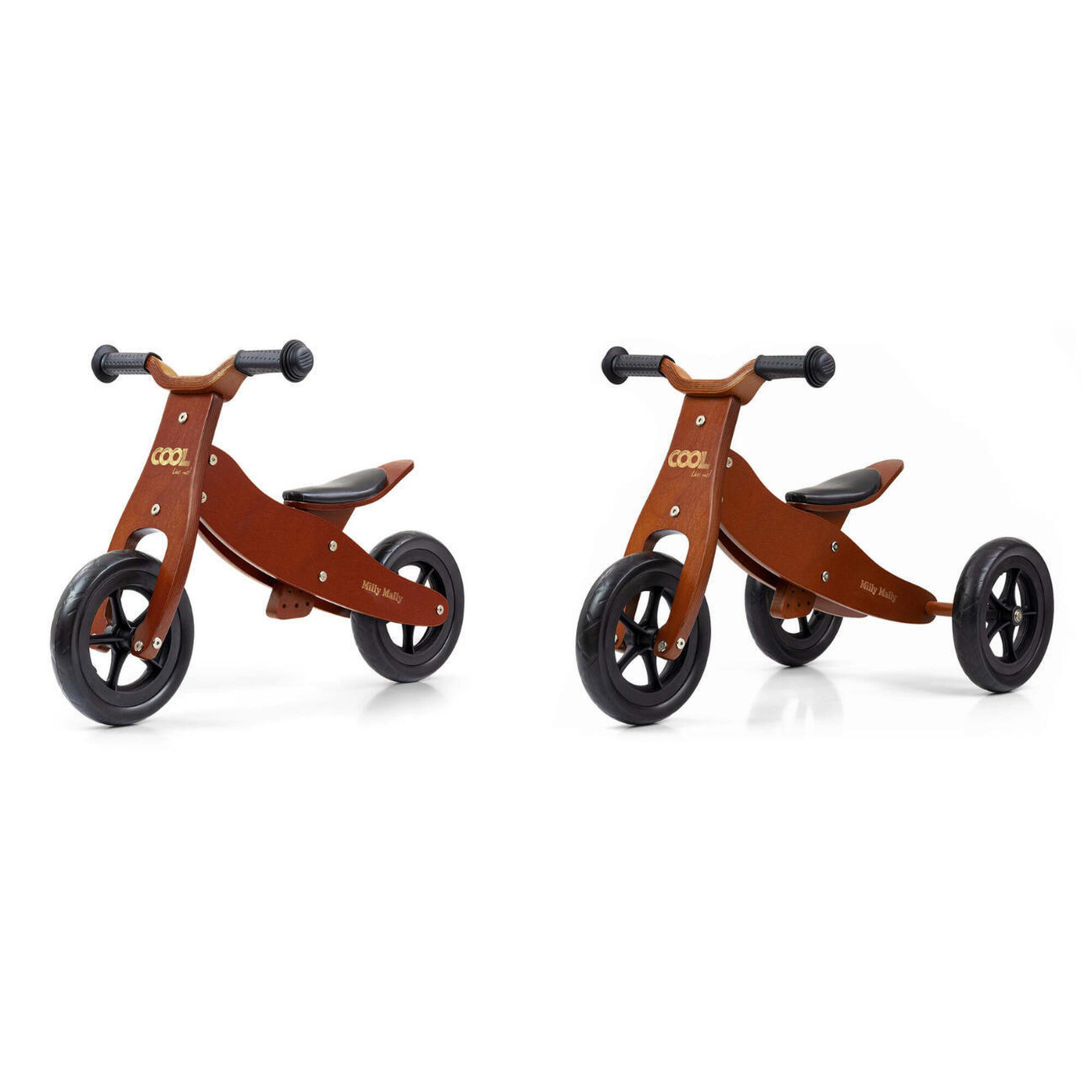 Milly Mally - Ride On 2en1 Look Dark Natural - Draisienne - Marron|noir - 40 M - Decathlon