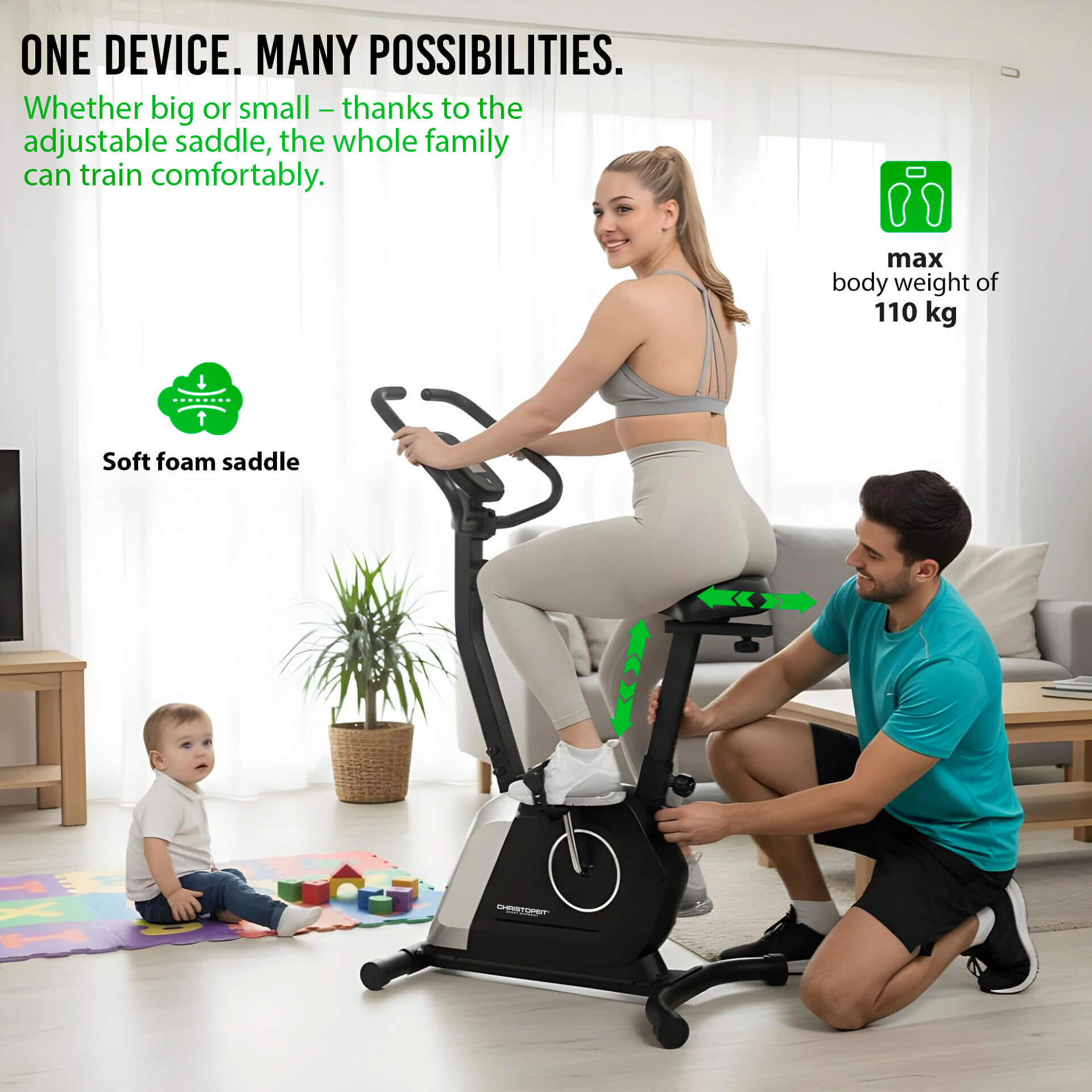 Heimtrainer Activ mit Magnetbremse, 14 Stufen & Komfortsattel 6/9
