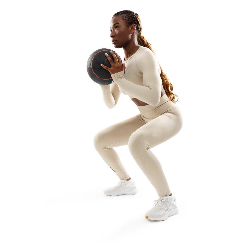 Leggings da allenamento senza cuciture da donna Fitness Fearless Beige 3/7