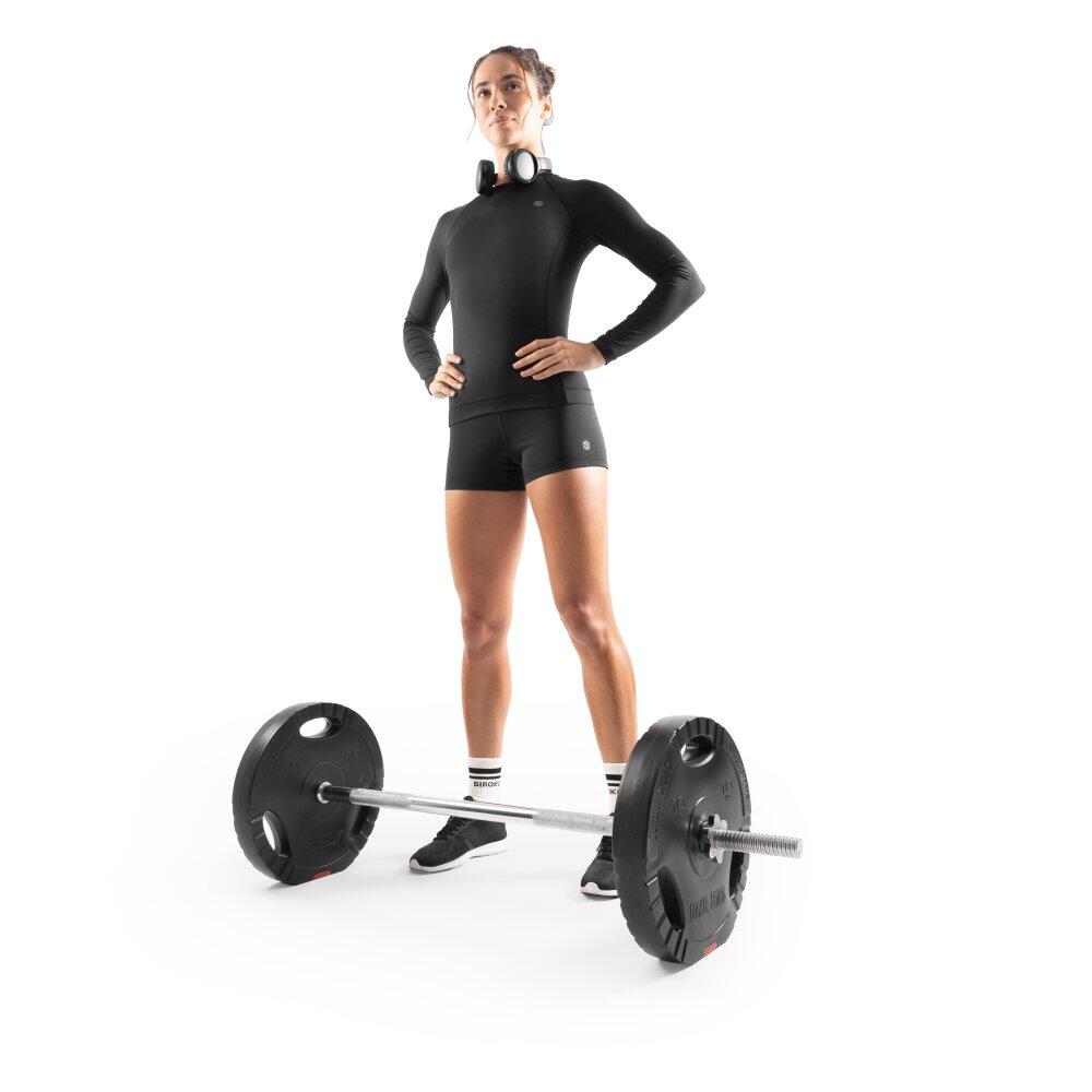 Damen Fitness langärmeliges trainingsshirt Sleek Schwarz 3/7
