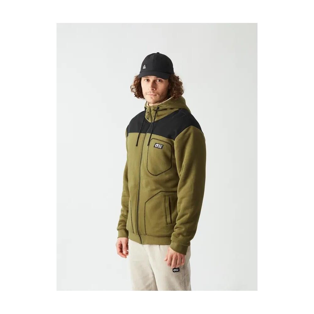 Picture - Picture Sweat À Capuche Homme Zippé Basement Plush - Tobacco - Sweat-shirt - Vert - Decathlon