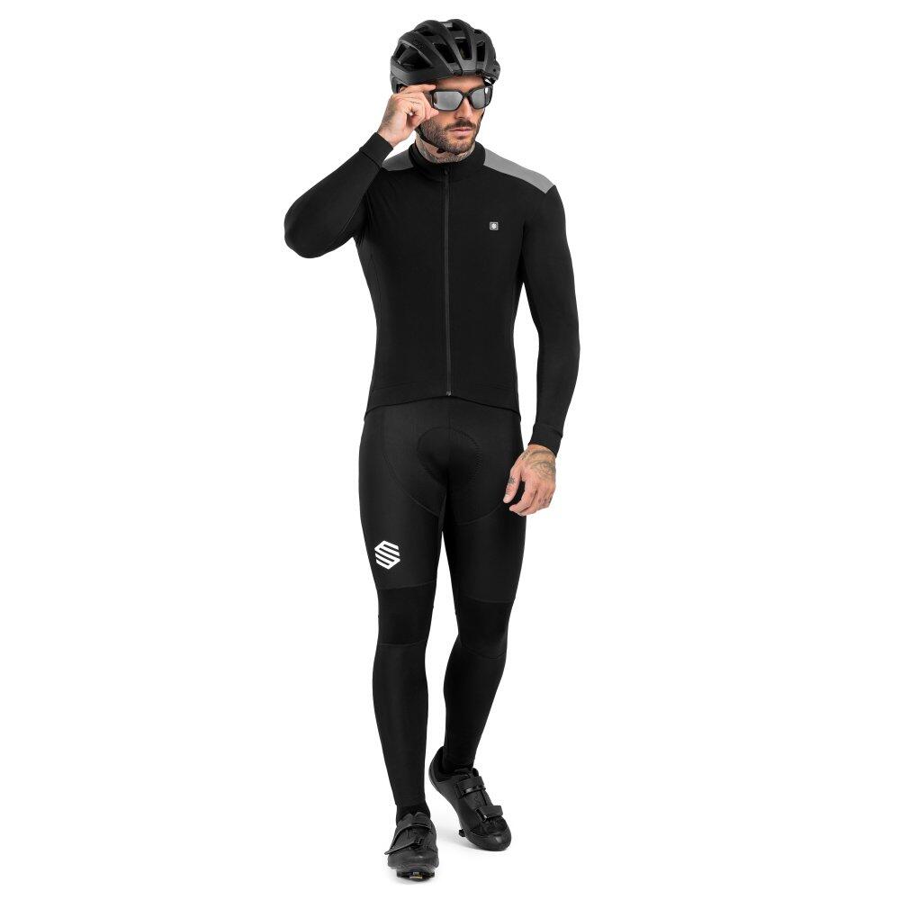 Maillot ciclismo térmico hombre SRX M4 Fleet Moss Negro 3/7