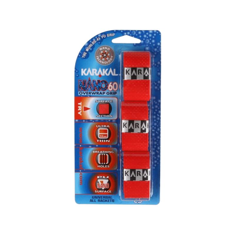 Surgrips micro-perforés Karakal Nano 60 tripack ROUGE 1/1